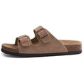 thumbnail image 4 of Crestar Women's Clog Slide Sandals with Arch Support, Comforable Adjustable Buckle Cork Footbed Slippers for Summer, Mocha, 4 of 7
