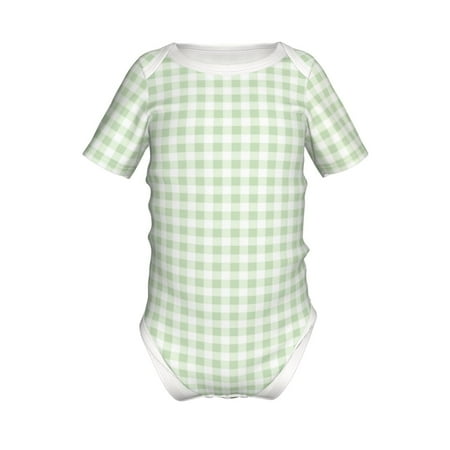 

Gaeub Pistachio Green Checkboard Print Infant Climbing Onesie Toddler Outfit Newborn Baby Bodysuit Baby Boy Girl Clothes -12 Months