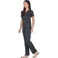 thumbnail image 3 of Stylore Two Piece Pajamas Set Soft Short-Sleeve Top Pants Loungewear Black L, 3 of 6