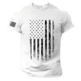 thumbnail image 1 of Men's Summer Short Sleeve Printed T-Shirt Casual Neck Retro Printed Independence Day T-Shirt Street Track Tops 4XL, 1 of 3