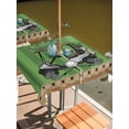 thumbnail image 2 of Outdoor Tablecloth with Umbrella Hole and Zipper, Golf Balls Waterproof Patio Tablecloth for Dining 60''x60'', Green Sports Art Truck Brown Lattice Wipeable Table Cover for Picnic BBQ Party Patio, 2 of 9