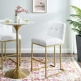 thumbnail image 3 of Modway Privy Gold Stainless Steel Upholstered Fabric Bar Stool in Gold White, 3 of 9