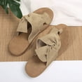 thumbnail image 5 of IUJSOY Flip Flops for Women Tie up Bow Slip on Slide Sandals Fashion Summer Beach Shoes Flats, 5 of 9