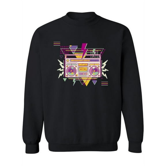 80s Disco Boombox Sweatshirt Women -Image by Shutterstock, Female 4X-Large