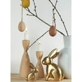 thumbnail image 3 of Set of 2 Golden Wooden Bunny Figurines Small Easter Rabbit Statue for Home, Spring Decor, Gift, 3 of 15