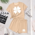 thumbnail image 4 of Vestido de manga corta para niños Día de San Patricio impreso conjunto de dos piezas niñas casual cuello redondo blusa y pantalones cortos, 4 of 6