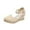 Beige, variant on Lovskoo 2024 Womens Espadrilles Wedge Sandals Platform Round Toe Closed Toe Ankle Strap Lace Up Summer Shoes White