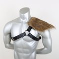 thumbnail image 2 of Viking Faux Fur One Shoulder Pauldron Halloween Role Playing Props, 2 of 5