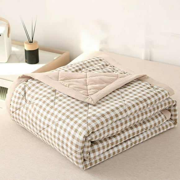 KEINXSNaked Sleeping Skin-friendly Washed Cotton Refrigerated Comforter Summer Thin Comforter Green