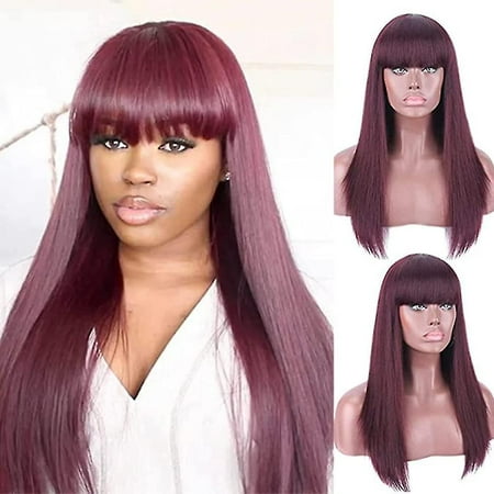 Silky Wine Red Synthetic Wig With Highlights Natural Looking Long Stra | Walmart Canada Silky Wine Red Synthetic Wig With Highlights Natural Looking Long Stra | Walmart Canada