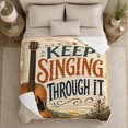 thumbnail image 5 of Vintage Acoustic Guitar Keep Singing Text Distressed Parchment, Cozy Friendship Quote Scene, Warm Flannel Blanket for Living Room and Reading Nook, Art Lovers Friendship Gift, Artistic Home Decor, 5 of 9