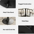 thumbnail image 5 of Black 31.5" Round Dining Table with Hidden Storage | Seamless Faux Woodgrain Tabletop, 2 Sliding Doors, Metal Pedestal Base for Small Spaces, 5 of 9