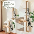 thumbnail image 6 of Tall Cat Tree,Indoor Wall-Mounted Cat Scratching Post,4 Tier Floor to Ceiling Cat Tower,Suitable for Cats Climb, Scratch, Lookout and Play(Height 76.8 in), 6 of 7
