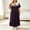 Purple, variant on Women Loose Nightgown Short Sleeve Lace Bow Ruffle Hem Long Sleep Dress Pajamas Pink 3XL