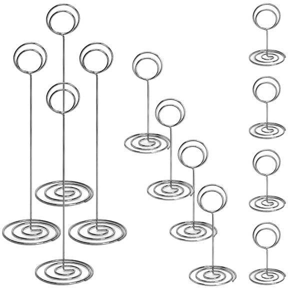 Silver Wedding Table Number Holders Set of 36 - Metal Round Base Card Stands