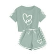 thumbnail image 4 of Agkizg Summer Girls Outfit Sets,Toddler Girls Clothing Sets,Short Sleeve Tops and Shorts Outfit Set Graphic Comfortable and Cute Loungewear Sets Casual 2 Piece Outfits, 4 of 5