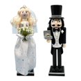 thumbnail image 3 of Yihuala Wooden Bridal Groom Figurine Hand Carved Wedding Nut Sculpture For Christmas Decoration Wedding Anniversary, 3 of 13