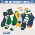 thumbnail image 6 of Lorrita 10 Pairs Kids Socks for Boys Funny Cartoon Athletic Boys Socks Colorful Pattern Print Boys Crew Socks 7-10 Years, 6 of 6