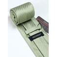 thumbnail image 3 of HISDERN Men Solid Houndstooth Necktie, Green, 3 of 7