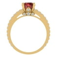 thumbnail image 4 of Solitaire with Accents Engagement Ring for Women - 1.465ct Natural Garnet in 18K Yellow Gold Promise Ring, 4 of 6