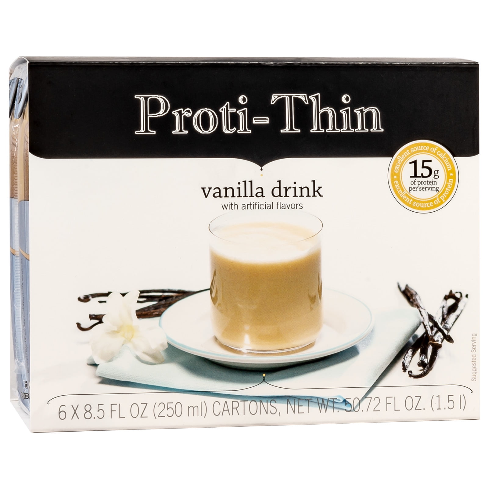 Proti-Thin - Vanilla Protein Anytime Ready To Drink - High Protein - Low Calorie - Low Fat - Low Sugar - 6 Count