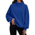 thumbnail image 2 of Antinious Women Long Sleeve Turtleneck Solid Loose Stylish Corduroy Pullover Sweater, 2 of 5