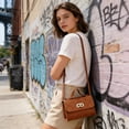 thumbnail image 6 of Women’s Quilted Mini Crossbody Bag Small Square PU Leather Shoulder Purse with Top Handle and Metal Lock for Casual Everyday Use, 6 of 6