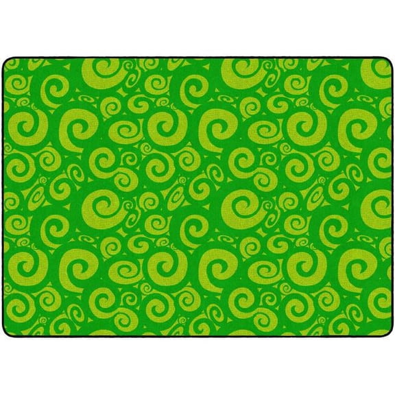Flagship Carpets FE388-32A 6 x 8 ft. 4 Swirl Tone on Tone Rug, Lime - Rectangle