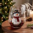 thumbnail image 4 of SLYNSHome Christmas Glass Tumbler 420ml Hand Blown Crystal Whiskey Cup with Gold Rim for Holiday Barware Home Christmas Party Gift, 4 of 7