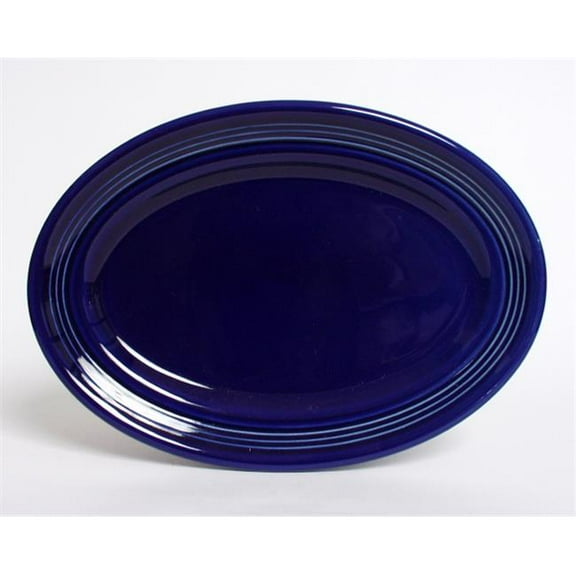 Tuxton China CCH-116 Concentrix 11.5 in. x 8.38 in. Oval Platter Coupe - Cobalt - 1 Dozen