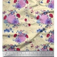 thumbnail image 1 of Soimoi Cotton Duck Fabric Leaves,Aster & Begonia Floral Printed Craft Fabric by The Yard 56 Inch Wide, 1 of 1