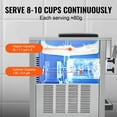 thumbnail image 4 of VEVOR Commercial Ice Cream Machine, 21 QT/H Yield, 1800W 3-Flavor Countertop Soft Serve Ice Cream Maker, 2 x 4L Hopper 2 x 1.8L Cylinder, LCD Panel Auto Clean Pre-cooling, for Restaurant Snack Bar, 4 of 9