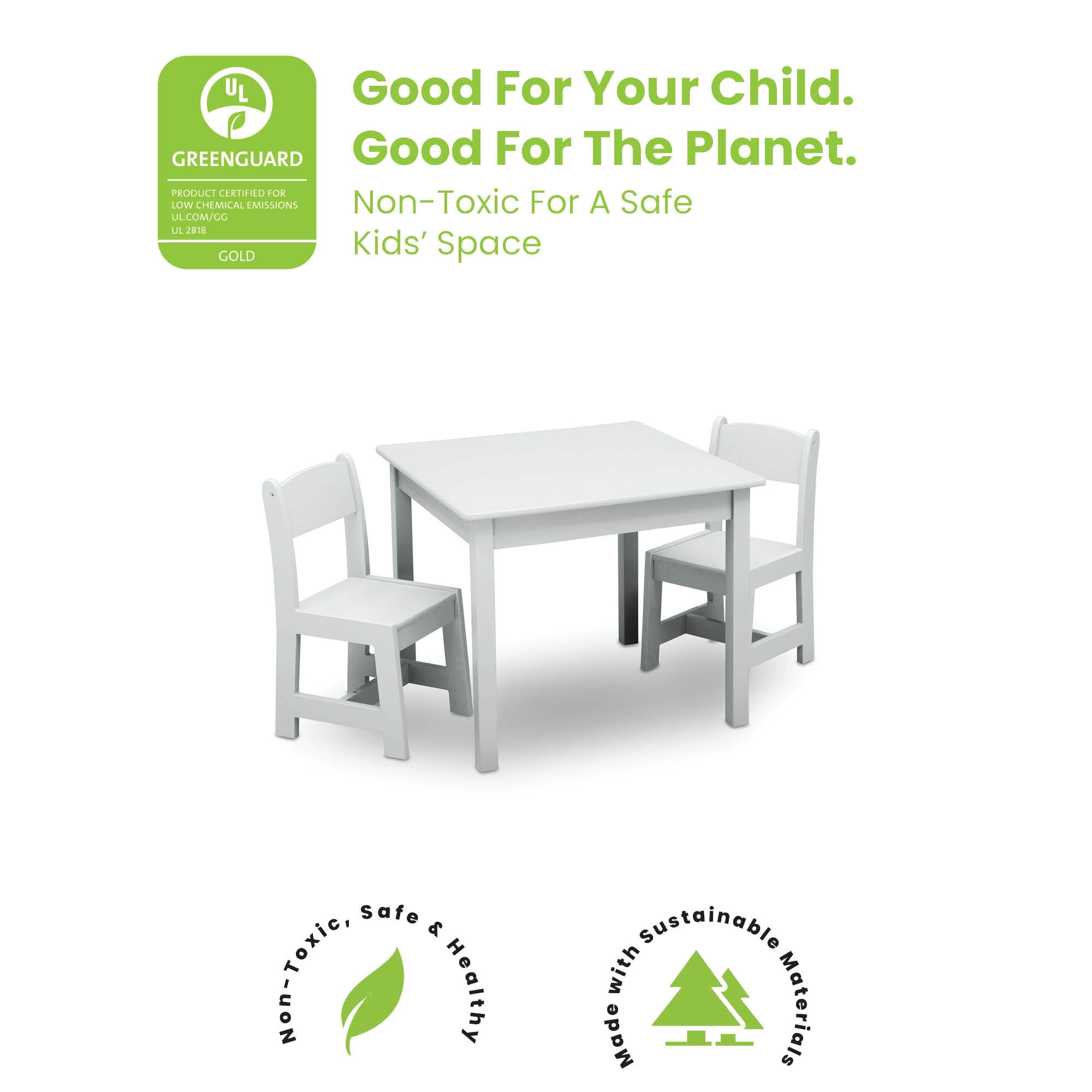 Delta Children MySize Kids Wood Table and Chair Set (2 Chairs