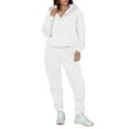 thumbnail image 3 of Efsteb Women 2 Piece Outfits Hoodie Sweatsuits Set Casual Sweatpants Long Sleeve Sweatshirt Matching Joggers Tracksuit Sets (White,XXL), 3 of 8