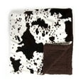 thumbnail image 3 of Cowhide Print and Sherpa Plush Throw Blanket, Brown, 3 of 5