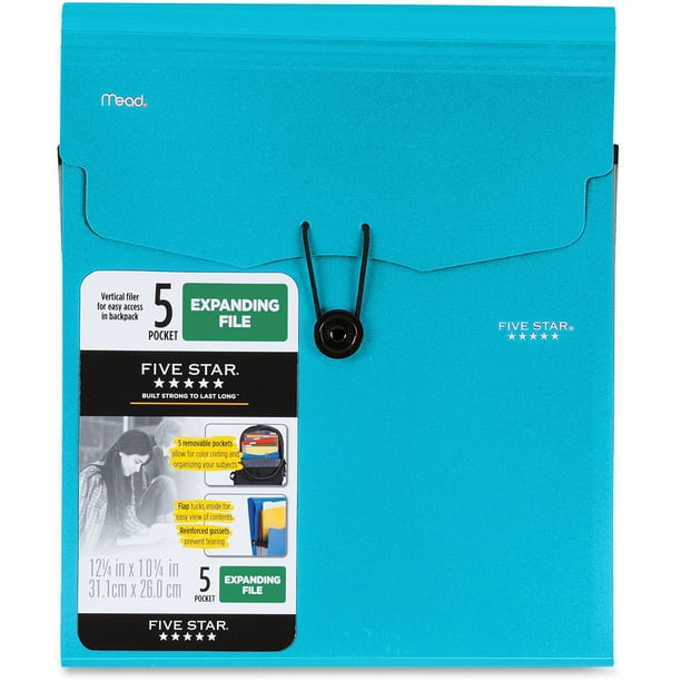 Five Star 5 Pocket Expanding File, Assorted, 1 Each (Quantity