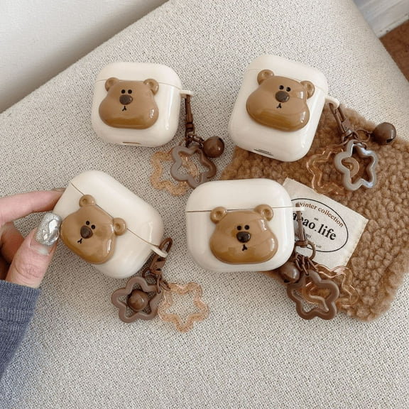 For Apple Airpods 4 3 2 1 Pro Silicone Cartoon Bear Earphone Protective Case Cover