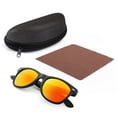thumbnail image 5 of LotFancy Vintage Horn Rimmed Sunglasses with Case for Men Women, Mirrored Square Lens, UV Protection, 5 of 10