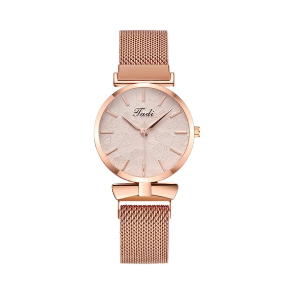 Resicozy Fashion Women Rose Gold Watch Casual Fashion Quartz Stainless Magnetic Mesh Ladies Watches Rose Gold#1