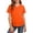 Orange, variant on Girls Shirts Side Ruched Short Sleeve V Neck Fitted Tops Casual Summer Soft Tee With Pocket Clothes For Kids