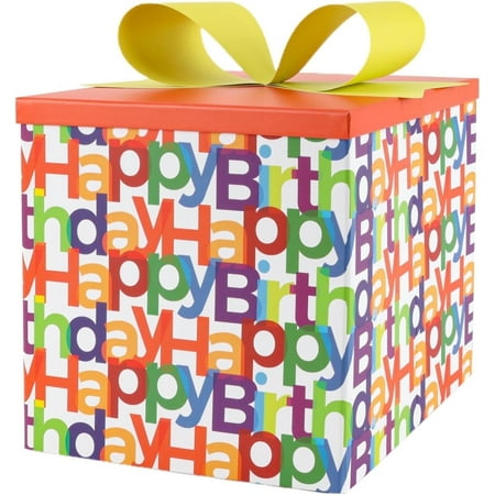LaRibbons Gift Boxes with Lids 9x9x9 inches Packaging Box for Presents, Birthdays, Multicolor