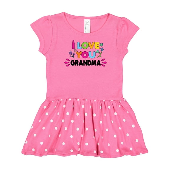 Inktastic I Love You Grandma with Flowers Gift Baby Girl Dress