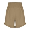 thumbnail image 7 of QTBIUQ Women Shorts with Pocket Ruffled High Waist Elastic Waist Solid Color Casual Summer Shorts, 7 of 7