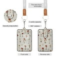 thumbnail image 2 of PU Leather Badge Holder ID Badge Holder with Lanyard for Cards & Credentials Watercolor Mushrooms Pattern, 2 of 6