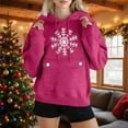 thumbnail image 2 of MaFYtyTPR Sweatshirts for Women Fashion Christmas Printed Round Neck Hooded Pockets Sweatshirt Loose Tops Hot Pink M, 2 of 4