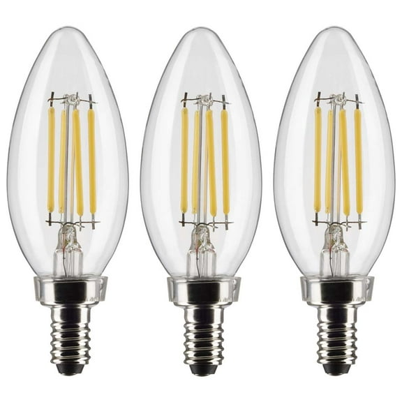 Satco 20673 - 4B11/LED/927/CL/120V/E12/3PK  S21366 Decorative Chandelier Antique Filament LED Light Bulb
