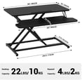 thumbnail image 4 of Standing Desk Wide Height Adjustable Quick Sit Stand Computer Desk Converter for Home Office Workstation ( Frame + Desktop), 4 of 7