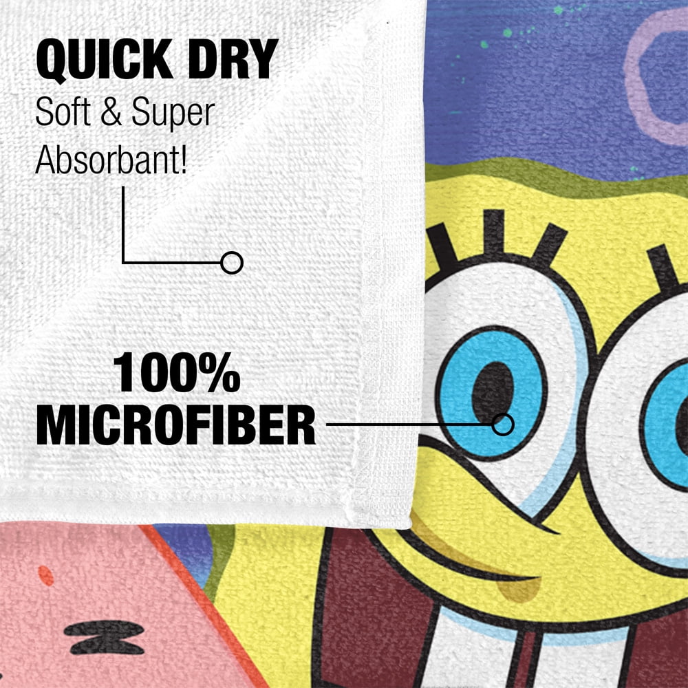 Spongebob Beach Towel, 30"x60", Spongebob and Patrick Cropped Beach Towel