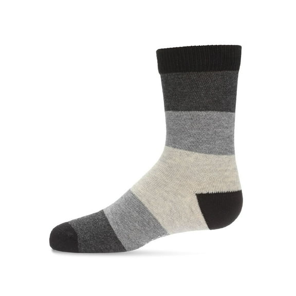 MeMoi Ombre Color Block Cotton Blend Crew Sock - Boys - Male, 8-9, Black