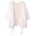 thumbnail image 4 of Breezora Women's Lightweight Cotton Blend Cardigan 3 4 Sleeve Cover Up Soft Summer Layer M Size White, 4 of 9